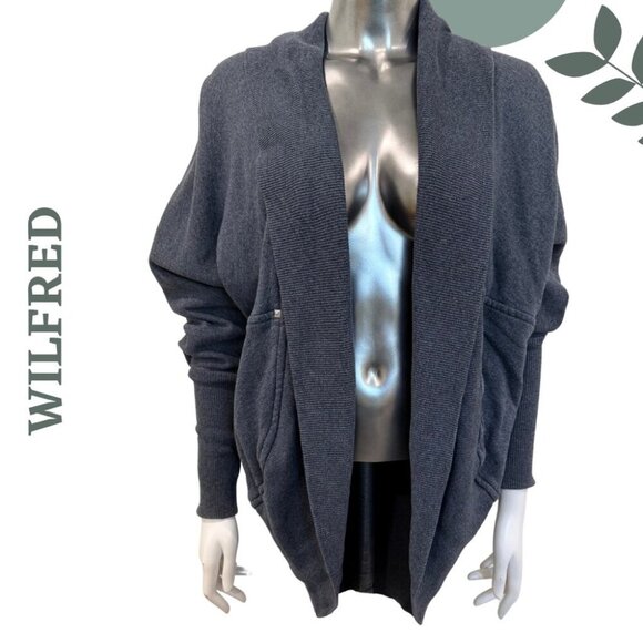 Aritzia Wilfred Cozy Knit Cocoon Cardigan | Open Front | Blue | Size Small - Picture 1 of 5